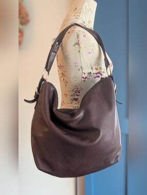 Osgoode Marley Classic Sutyon Slouchy Leather Hobo Bag in Dark Brown
